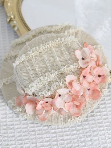 ROCOCO Style Lolita Hat Flowers Accessory Beige Lolita Accessories