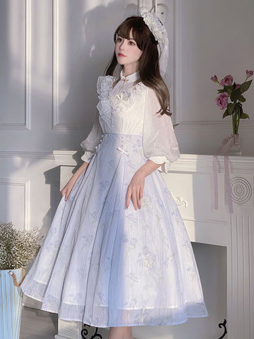 Sweet Lolita Dress Polyester 3/4 Length Sleeves Dress Sweet Lolita Dress