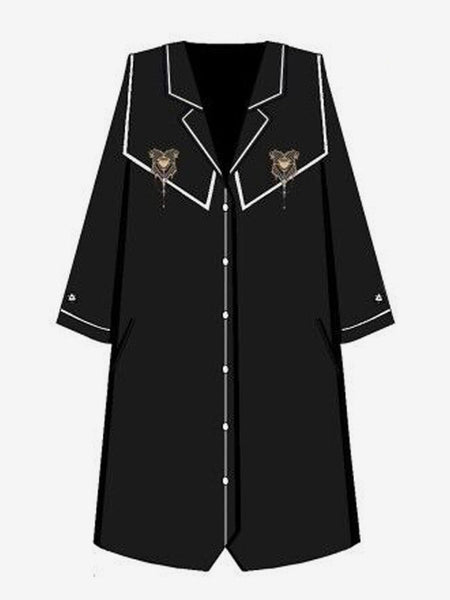 Academic Lolita Coats Black Coat Overcoat Polyester Spring Lolita Outwears