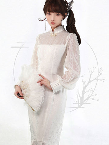 Academic Lolita Outfits White Long Sleeves
