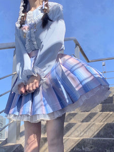 Academic Lolita SK Light Sky Blue Ombre Lolita Skirts