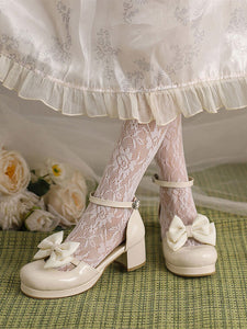 Academic Lolita Sandals Bows Round Toe PU Leather Burgundy Lolita Summer Shoes