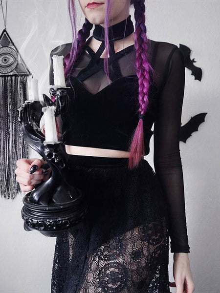 Black Gothic Camisole Top Halter Lolita Top