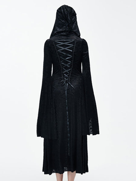 Black Gothic Punk Long Sleeves Back Bandage Lolita Dress