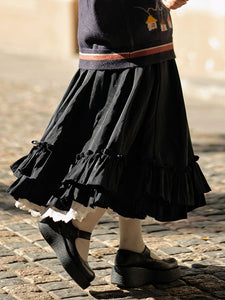 Black Lolita SK Bows Ruffles Lolita Skirts