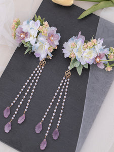 Chinese Style Lolita Accessories Lavender Flowers Chains Accessory Metal Miscellaneous
