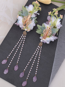 Chinese Style Lolita Accessories Lavender Flowers Chains Accessory Metal Miscellaneous