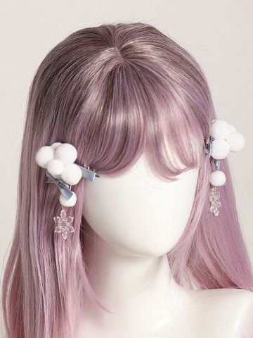 Chinese Style Lolita Accessories Light Sky Blue Bows Polyester Headwear Miscellaneous