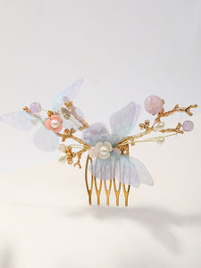 Chinese Style Lolita Accessories Purple Butterfly Headwear Metal Miscellaneous