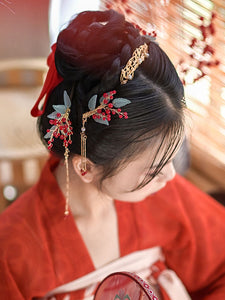 Chinese Style Lolita Accessories Red Chains Metal Headwear Miscellaneous