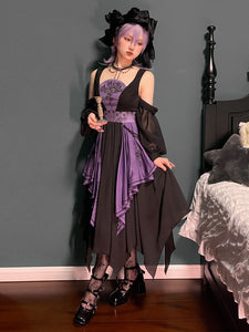 Chinese Style Lolita Dress Chains Sleeveless Polyester Chinese Style Two-Tone Black Chinese Style Lolita