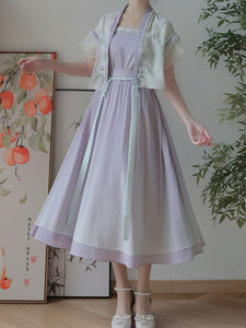Chinese Style Lolita Dress Long Sleeves Sweet Purple Chinese Style Lolita