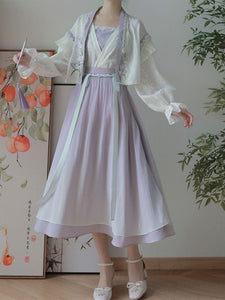 Chinese Style Lolita Dress Long Sleeves Sweet Purple Chinese Style Lolita