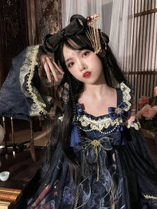 Chinese Style Lolita Dress Ruffles Sleeveless Polyester Chinese Style Floral Print Burgundy Chinese Style Lolita