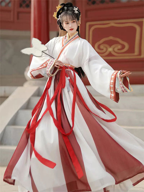 Chinese Style Lolita Outfits Red Floral Print Long Sleeves Skirt Overcoat