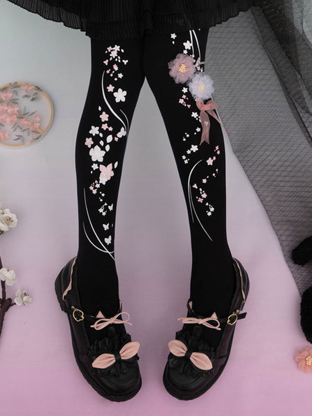 Chinese Style Lolita Stocking White Flowers Accessory Polyester Lace Lolita Accessories
