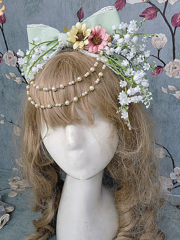 Classic Lolita Accessories Infanta Grass Green Chains Headwear Polyester Miscellaneous