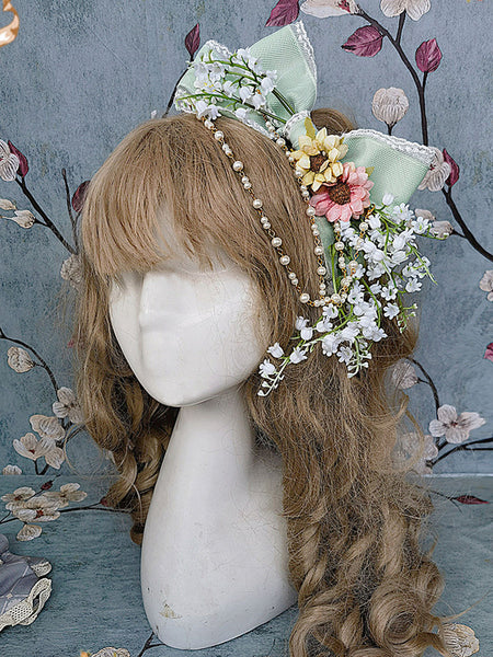 Classic Lolita Accessories Infanta Grass Green Chains Headwear Polyester Miscellaneous