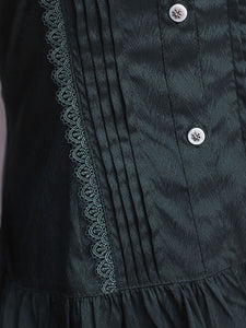 Classic Lolita Blouses Ruffles Lace Long Sleeves Blouse Lolita Top Black Lolita Shirt
