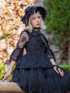 Classic Lolita Hat Infanta Black Bows Accessory Lolita Accessories