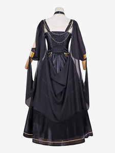 Classic Lolita Outfits Black Gold Patchwork Sleeveless