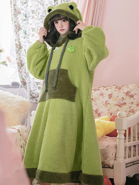 Classic Lolita Outfits Green Long Sleeves Accessory Dress