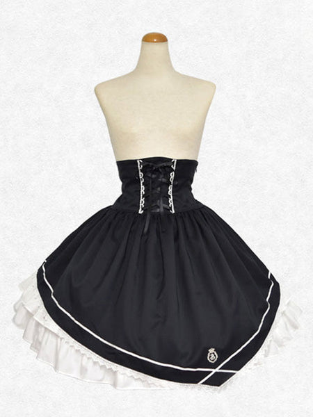 Classic Lolita SK Ruffles Lace Black Lolita Skirts