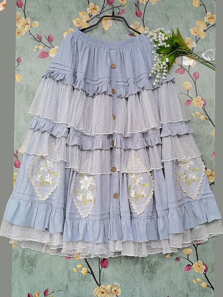 Classical Lolita Dress Cotton Embroidered Sleeveless Lolita Dresses Burgundy