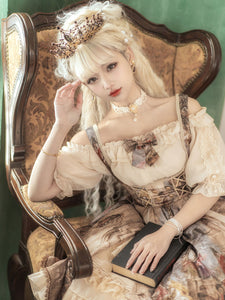 Classical Lolita Dress Polyester Bows Lolita Dresses Sleeveless Golden