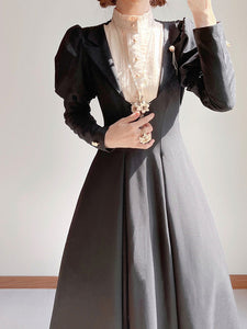 Classical Lolita Dress Polyester Ruffles Lolita Dresses Long Sleeves Classic Black