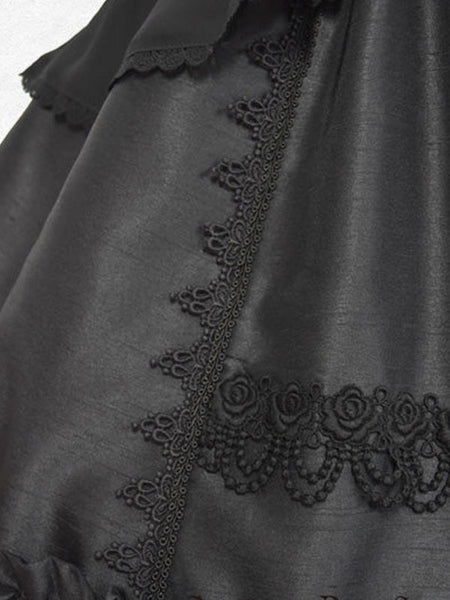 Classical Lolita Dress Polyester Sleeveless Classic Lolita Dresses Black
