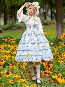 Classical Lolita Dress Polyester Sleeveless Classic Lolita Dresses Deep Blue