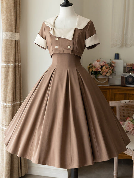 Classical Lolita Dress Polyester Sleeveless Lolita Dresses Color Block Classic Black