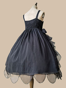 Classical Lolita Dress Tulle Sleeveless Deep Blue Lolita Dresses