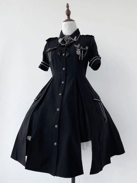 Costumes Military Uniform Lolita Army Gray Black