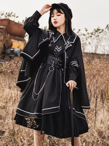 Costumes Military Uniform Lolita Army Grommets Black