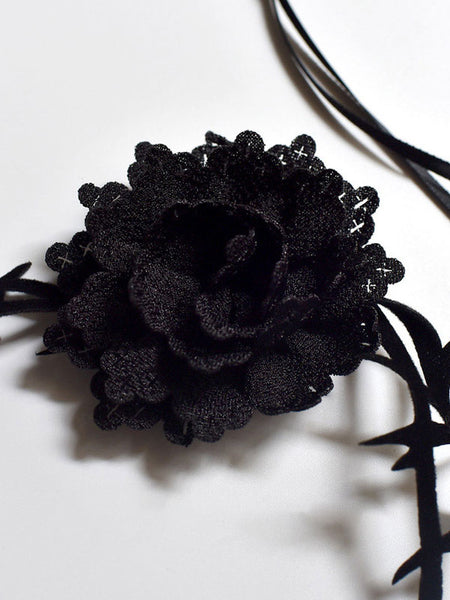 Gothic Lolita Accessories Black Flowers Polyester Choker Miscellaneous
