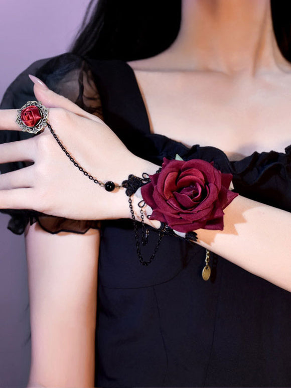 Gothic Lolita Accessories Black Rose Chains Polyester Accessory Miscellaneous