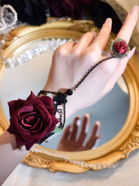Gothic Lolita Accessories Black Rose Chains Polyester Accessory Miscellaneous