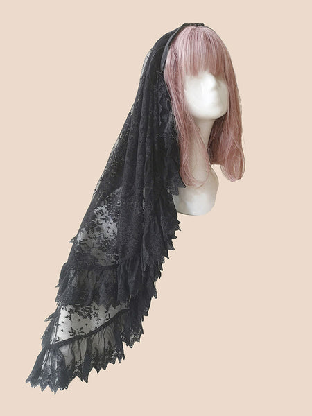 Gothic Lolita Accessories Infanta Black Jacquard Polyester Fiber Miscellaneous
