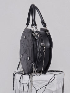 Gothic Lolita Bag Black Butterfly Pattern PU Leather Handbag Lolita Accessories