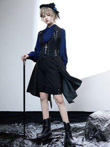 Gothic Lolita Bloomers Metal Details Straight Black Lolita Shorts