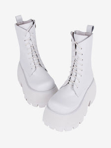 Gothic Lolita Boots PU Leather PU Round Toe White Lolita Footwear