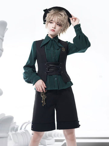 Gothic Lolita Coats Ouji Style Black Polyester Top Top Fall Lolita Outwears