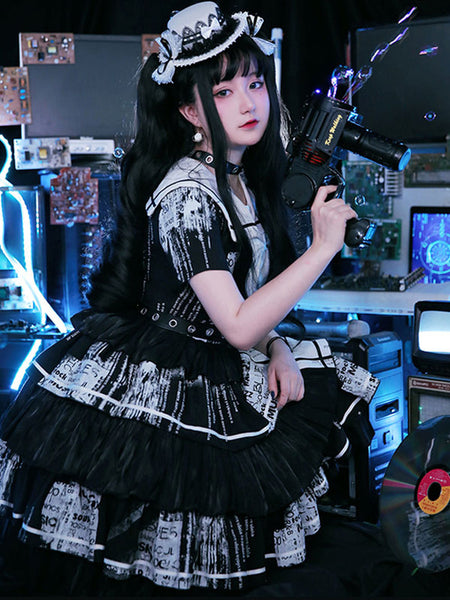 Gothic Lolita Dresses Bows Black Black