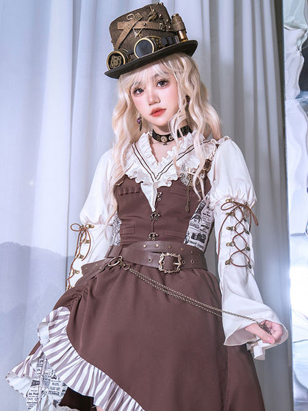 Gothic Lolita Dresses Chains Coffee Brown Coffee Brown