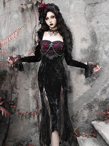 Gothic Lolita Dresses Lace Black Black