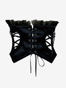 Gothic Lolita Dresses Lace Up Bows Black Black