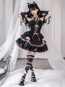 Gothic Lolita Dresses Lace Up Lace Black