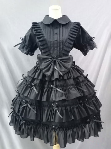 Gothic Lolita Dresses Lace Bows Black